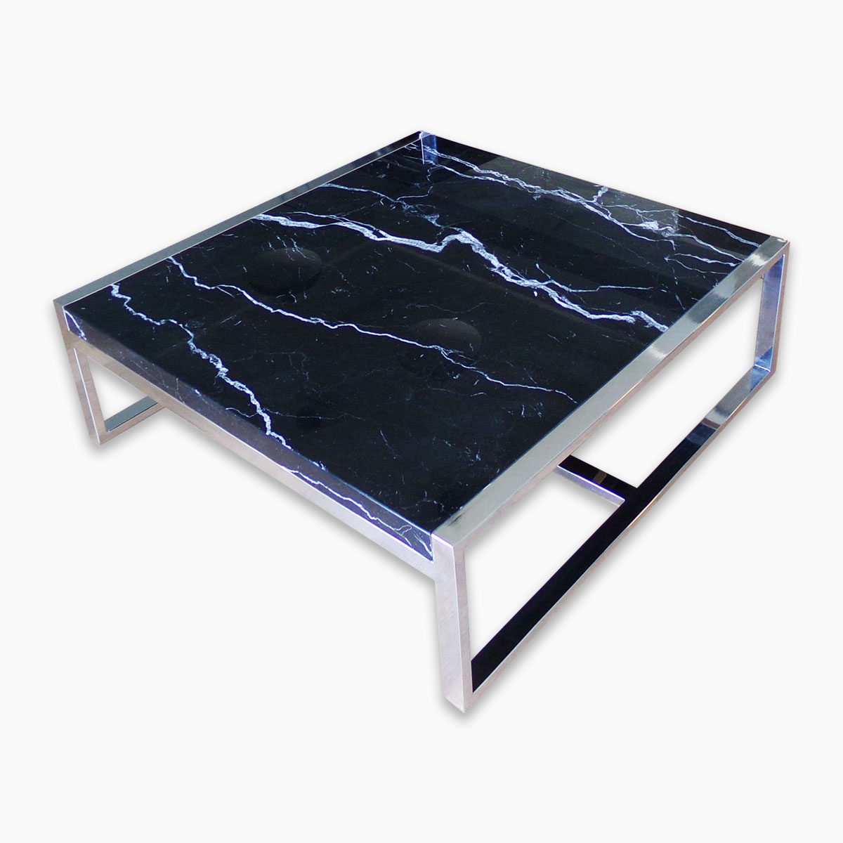 Nero Marquina Kare Mermer Orta Sehpa